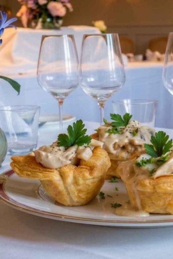 Tarteletter serveret i restauranten på Tyrstrup Kro